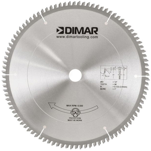 Lame de scie pour coupe de m&eacute;lamine, 12", 96 dents, Pour Bois R.M.G. Prévention