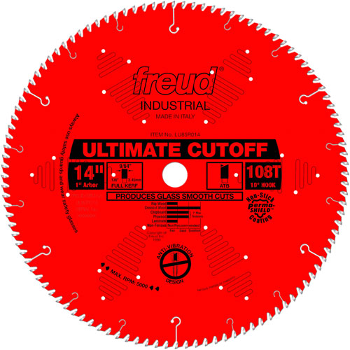 Lames de scie industrielle TCS - finition et coupe en travers, 14", 108 dents, Pour Bois R.M.G. Prévention