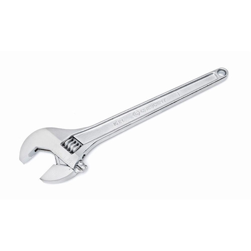 Adjustable Tapered Handle Wrench - Carded, 15" L, 1-11/16"/43 mm Max Width, Chrome/Polished R.M.G. Prévention