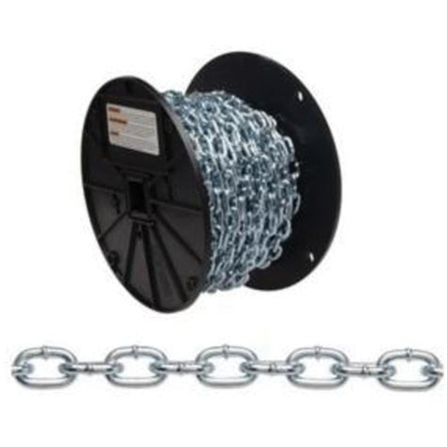 Chaîne torsad&eacute;e, Acier &agrave; faible teneur en carbone, #4 x 100' (30,4 m) l, Charge d'utilisation 215 lb (0,1075 tonne) R.M.G. Prévention