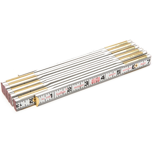 Red End&reg; Brick Mason Rule, 6' L, Wood, 1/16" Graduations R.M.G. Prévention