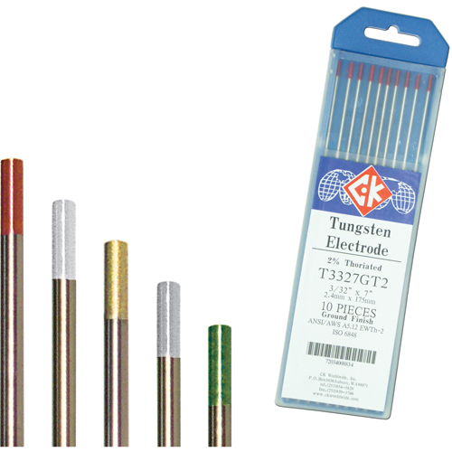 &eacute;lectrodes de tungst&egrave;ne, 0,020" dia. x 7" lo R.M.G. Prévention