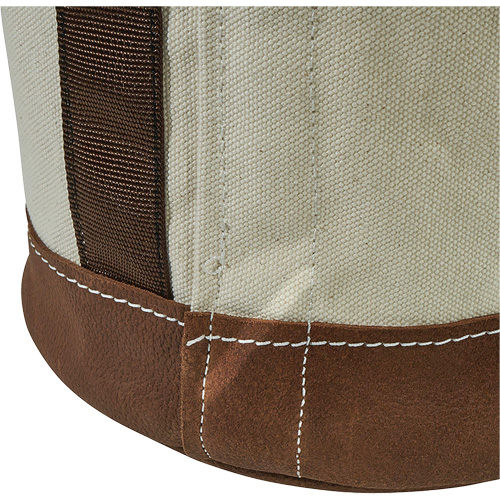 Sceau &agrave; fond en cuir, 17" h, Toile, Blanc R.M.G. Prévention