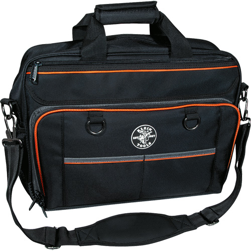 Tradesman Pro Tech Bag with Laptop Pocket, Polyester, 22 Pockets, Black/Orange R.M.G. Prévention