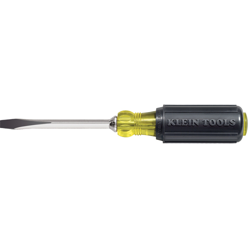 Heavy-Duty Slot Keystone Screwdriver, 1/4", 8-11/32" L, Cushion Grip Handle R.M.G. Prévention