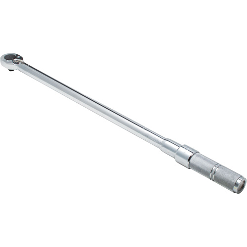 Ratcheting Head Micrometer Torque Wrench, Click, 1/2" Square Drive, 50 - 250 lbf. Ft R.M.G. Prévention