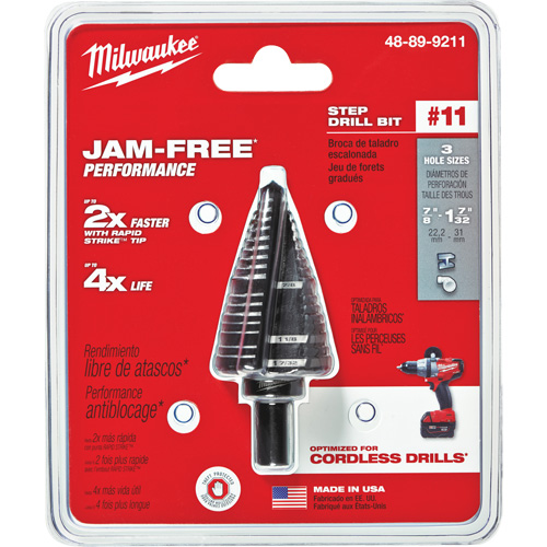 Foret &eacute;tag&eacute; no 11, 7/8" - 1-7/32", Acier rapide R.M.G. Prévention