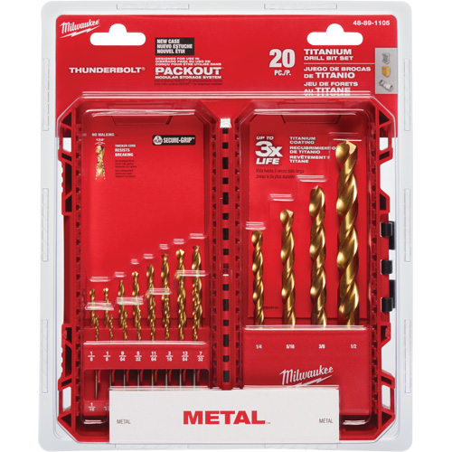 Thunderbolt&reg; Drill Bit Set, 20 Pieces, High Speed Steel R.M.G. Prévention