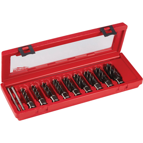 Annular Cutter Drill Bit Set, 9 Pieces, High Speed Steel R.M.G. Prévention