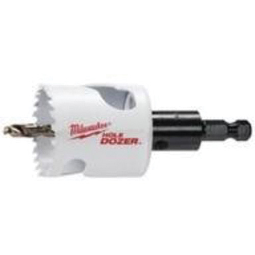 Scie-cloche Hole Dozer avec arbre, 1-3/4", Profondeur de la coupe 1-5/8", Bim&eacute;tal R.M.G. Prévention