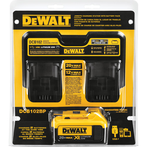 Max Jobsite Charging Station & 4.0 Ah Battery Pack, 12 V/20 V, Lithium-Ion R.M.G. Prévention