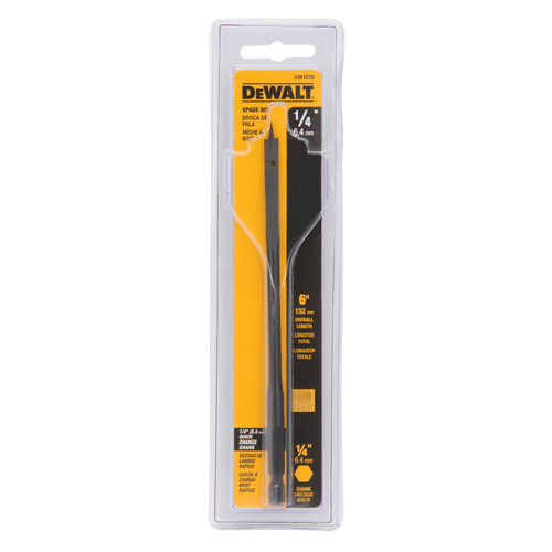 Spade Drill Bit, 1/4" Diameter, 1/4" Shank, 6" Length R.M.G. Prévention