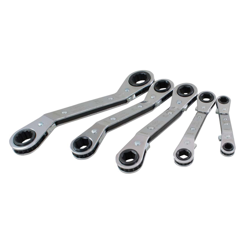Offset Wrench Set, Ratcheting Box, 5 Pieces, Metric R.M.G. Prévention