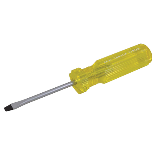 Slotted Screwdriver, 3/16", 6-1/2" L, Plastic Handle R.M.G. Prévention