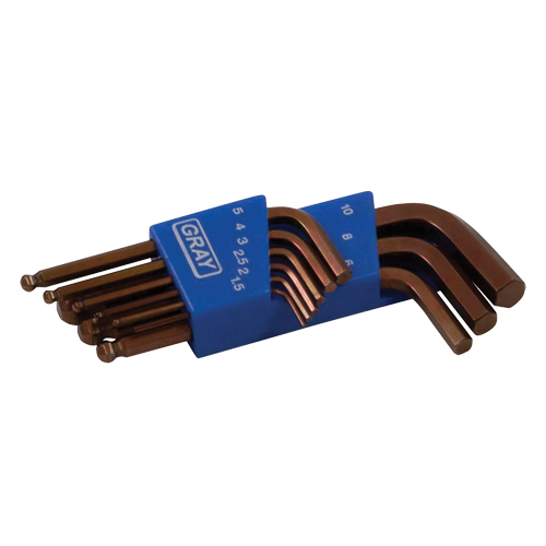 Short Ball End Hex Key Set, 9 Pcs., Metric R.M.G. Prévention