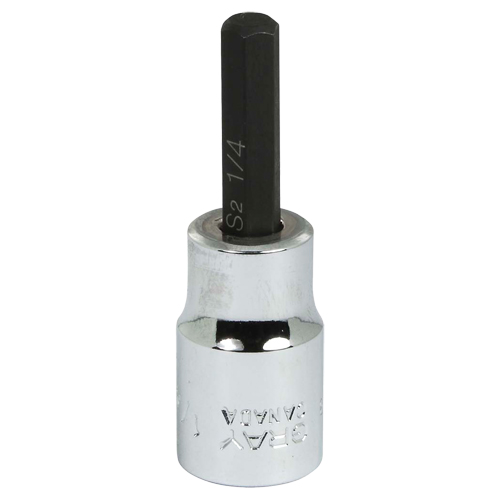 Bit Socket, 1/4" x 2-3/10" L, 3/8" Drive R.M.G. Prévention