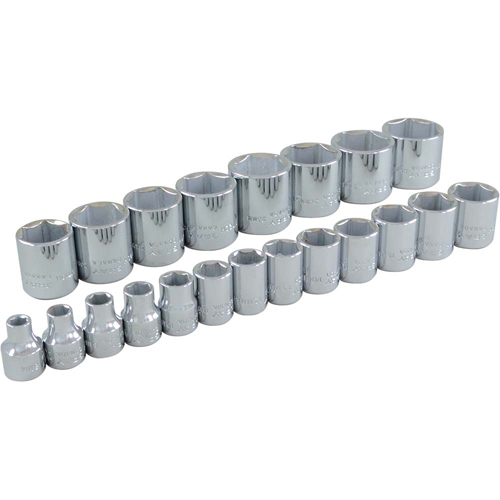 Socket Set, 21 Pcs, 3/8" Drive Size R.M.G. Prévention