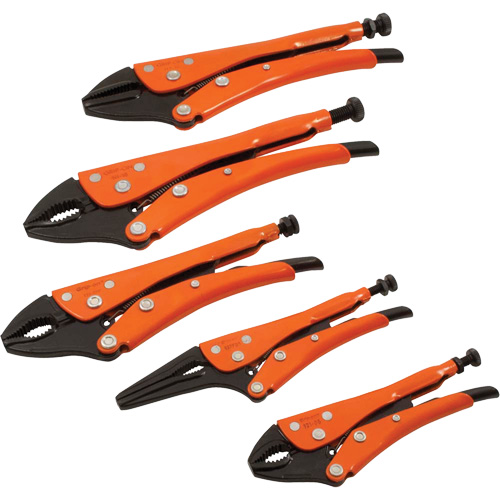 Straight Curved & Long Nose Locking Pliers Set, 5 Pieces R.M.G. Prévention