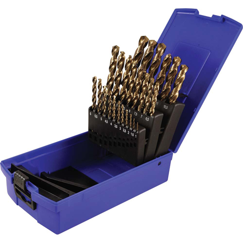 Drill Bit Set, 25 Pieces, High Speed Cobalt R.M.G. Prévention