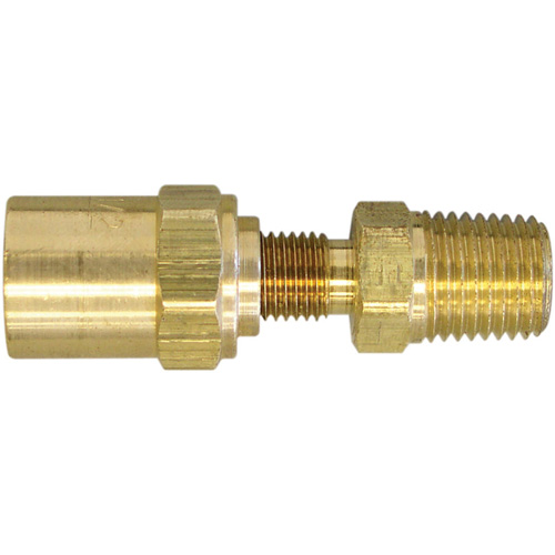 Raccord pour boyau r&eacute;utilisable filetage NPT 3/8", 11/16" dia., Laiton R.M.G. Prévention