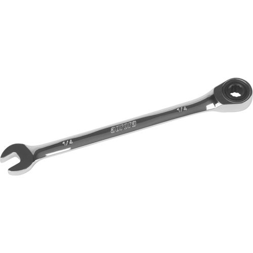 SAE Ratcheting Combination Wrench, 12 Point, 1/4", Chrome Finish R.M.G. Prévention