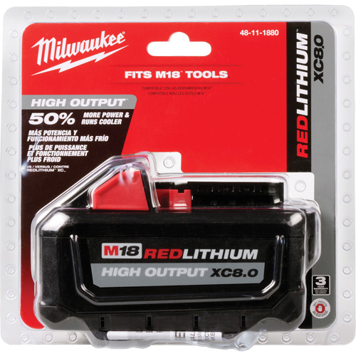 Bloc-pile M18 Redlithium High Output XC8.0, Lithium-ion, 18 V, 8,0 Ah R.M.G. Prévention