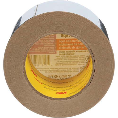 Venture Tape Aluminum Foil Tape, 1.8 mils Thick, 72 mm (3") x 45.7 m (150') R.M.G. Prévention
