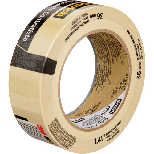 Scotch&reg; Contractor Grade Masking Tape 2020, 36 mm (1-1/2") x 55 m (180'), Beige R.M.G. Prévention