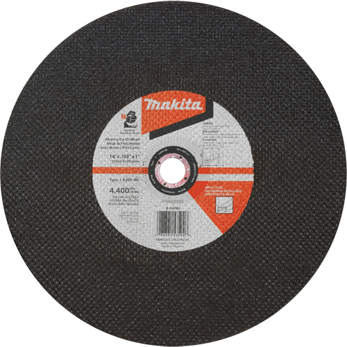Abrasive Cut-Off Wheel, 14" x 3/32", 1" Arbor, Type 1, Aluminum Oxide, 4400 RPM R.M.G. Prévention