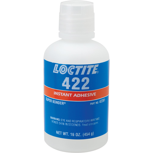 Adh&eacute;sif instantan&eacute; 422 Super Bonder, Transparent, Bouteille, 16 oz R.M.G. Prévention