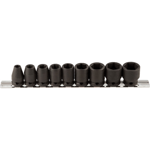 Jeu de douilles, 9 Mcx, Chocs, Prise de 3/8" R.M.G. Prévention