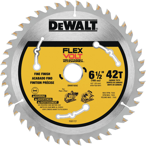 Lame TrackSaw FlexVolt, 6-1/2", 42 dents, Pour Bois R.M.G. Prévention