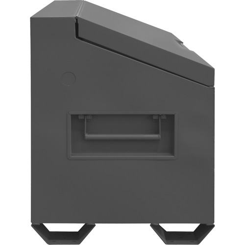 Boîte de rangement &agrave; couvercle inclin&eacute; pour le chantier, 60" x 30" x 39-3/8", Acier, Gris R.M.G. Prévention