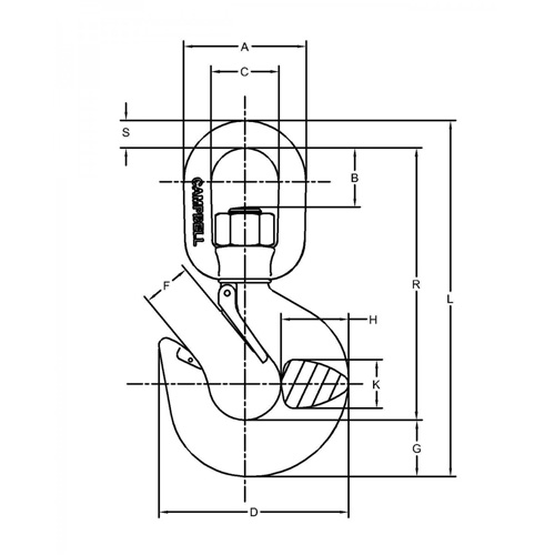 Latched Swivel Hoist Hook R.M.G. Prévention