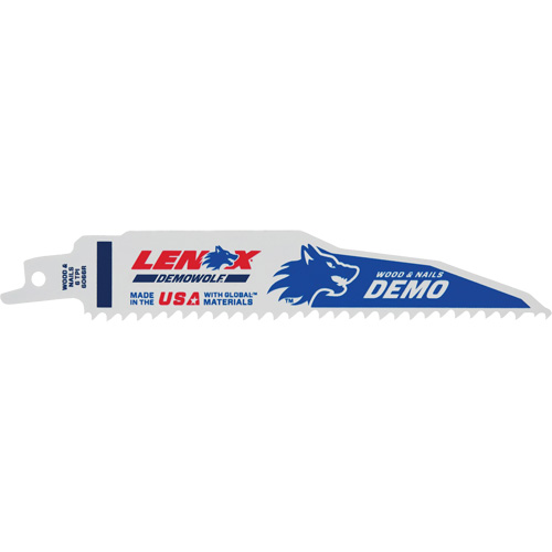 Demolition Reciprocating Saw Blade, Bi-Metal, 6 TPI, 6" L x 1" W R.M.G. Prévention