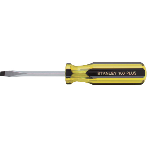 100 PLUS&reg; Standard Slotted Tip Screwdriver, 3/16" Tip, Round, Plastic Handle R.M.G. Prévention
