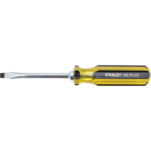 Tournevis pour &eacute;crous &agrave; fente 100 PLUS, Tige de 1/4", Carr&eacute;e, 8-3/16" lo, Prise en Plastique R.M.G. Prévention