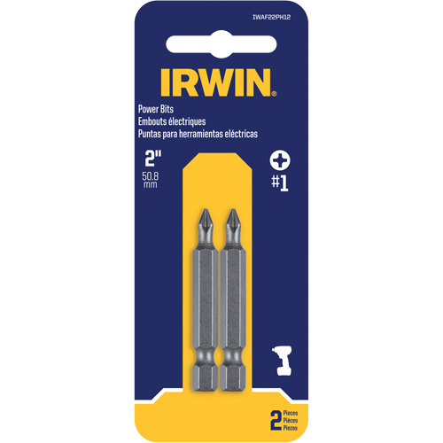 Embouts pour outils &eacute;lectriques, Phillips, Embout #1, Prise 1/4", Longueur 1-15/16" R.M.G. Prévention
