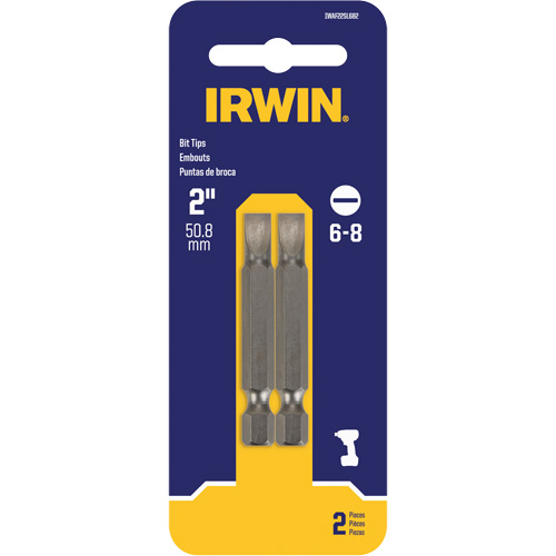 Embouts pour outils &eacute;lectriques, Fente, Embout 6 - 8, Prise 1/4", Longueur 2" R.M.G. Prévention