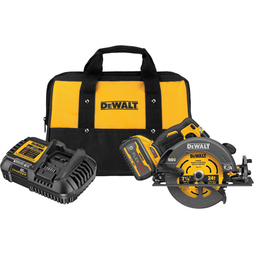 FlexVolt&reg; Max Brushless Circular Saw with Electric Brake Kit, 7-1/4", 60 V R.M.G. Prévention