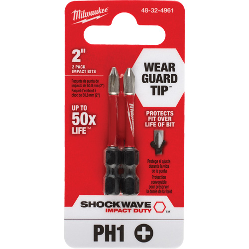 Shockwave Impact Duty Screwdriver Bit, Phillips, #1, 1/4" Drive R.M.G. Prévention