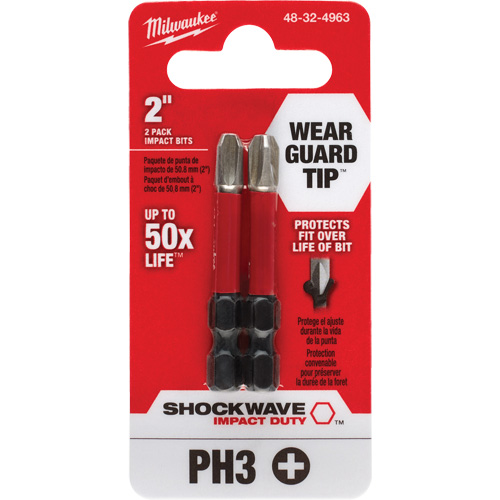 Shockwave Impact Duty Screwdriver Bit, Phillips, #3, 1/4" Drive R.M.G. Prévention