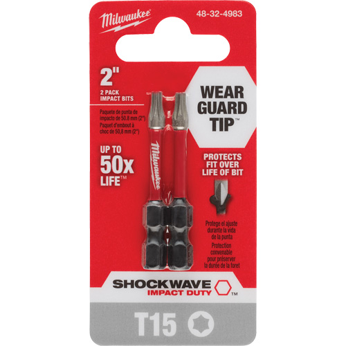 Embout de tournevis Shockwave Impact Duty, Torx, T-15, Prise 1/4" R.M.G. Prévention