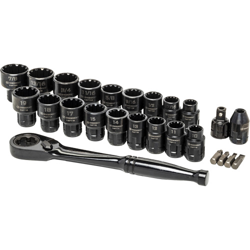 Ensemble d'outils pour m&eacute;canicien, 25 Mcx, Prise de 3/8" R.M.G. Prévention