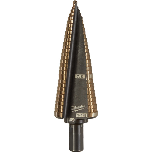 Foret &eacute;tag&eacute;, 7/8"/#9 - #9/1-1/8", Incr&eacute;ments de 1/32", Acier rapide au cobalt R.M.G. Prévention
