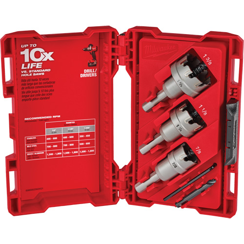One-Piece Carbide Hole Cutter Set, 4 Pieces, Carbide R.M.G. Prévention