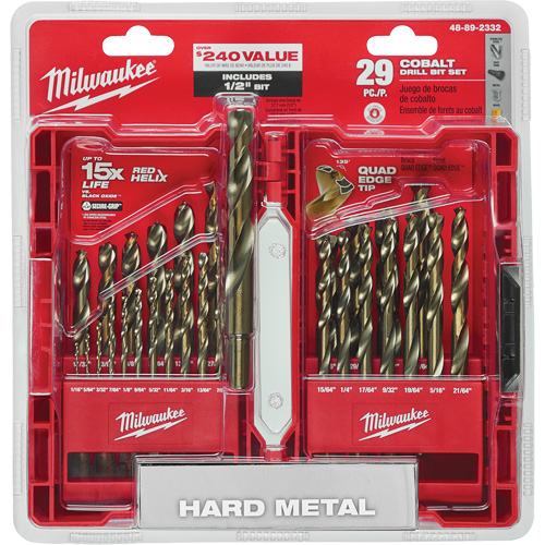 Red Helix Drill Bit Set, 29 Pieces, Cobalt R.M.G. Prévention
