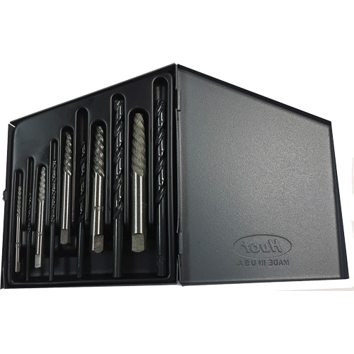 Jeu d'extracteurs de vis Drillco avec forets, Carbure, 10 Morcea R.M.G. Prévention