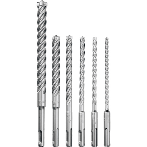 Trousse de forets &agrave; 4 cannelures pour perceuse &agrave; percussion MX4, 6 morceaux, Carbure R.M.G. Prévention