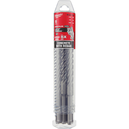 Trousse de forets &agrave; 4 cannelures pour perceuse &agrave; percussion MX4, 6 morceaux, Carbure R.M.G. Prévention